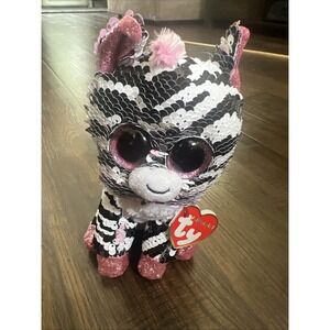 Zoey The‎ Zebra Sequin Toy, Ty Flippables Collection 6" (15cm)